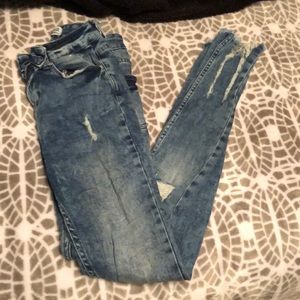 High waisted skinny jeans